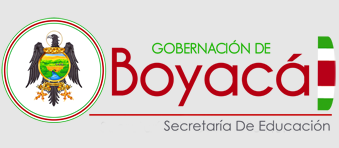 Logotipo oficial de la Gobernación de Boyacá – Secretaría de Educación. A la izquierda aparece el escudo del departamento de Boyacá, con un cóndor de alas abiertas y un paisaje montañoso en su centro. A la derecha se lee el texto: “Gobernación de Boyacá, Secretaría de Educación”, con la palabra Boyacá en letras grandes de color rojo